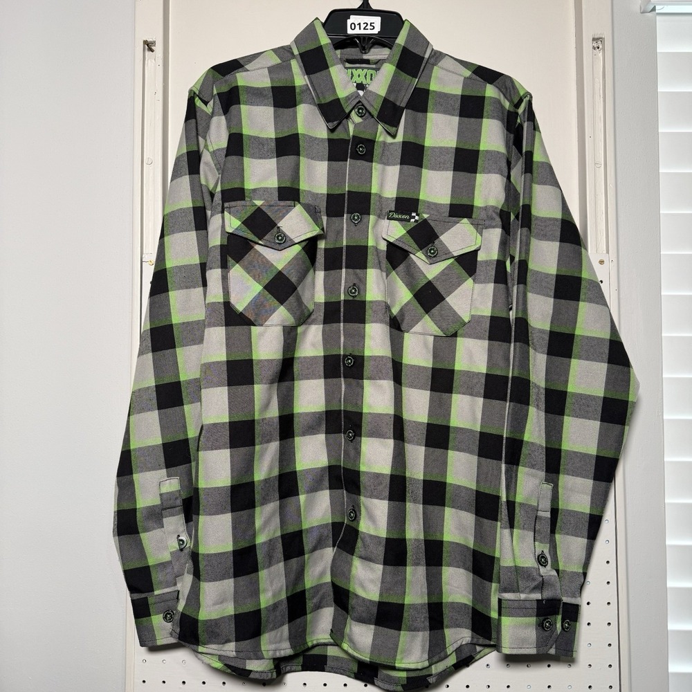Dixxon Flannel "The Last Lap" Mens Medium NWOT Limited Edition Gray Black‎ Green